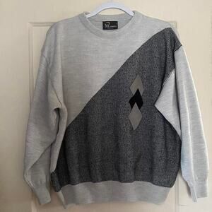 Vintage 80s Massoti Grey Retro Sweater Size Large